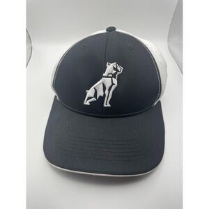 Mack Trucks Bulldog Logo Snapback Hat Black White Events 22 Perforated Cap